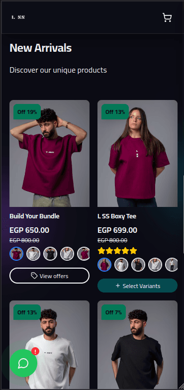 A Mabi3a store on mobile